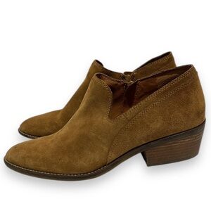 Lucky Brand Feltyn Cognac Suede Leather Ankle Booties Women's Size 11